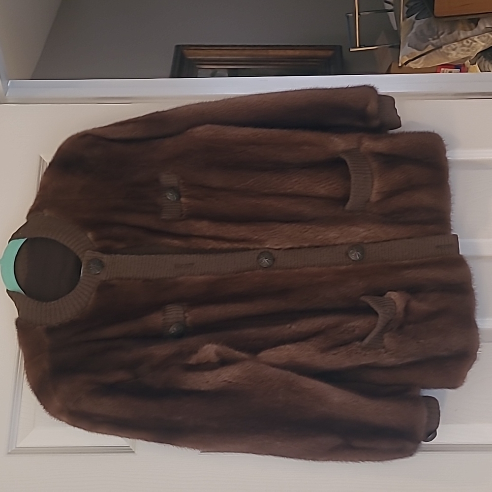Fur Coat, Rich Dark Brown, authentic